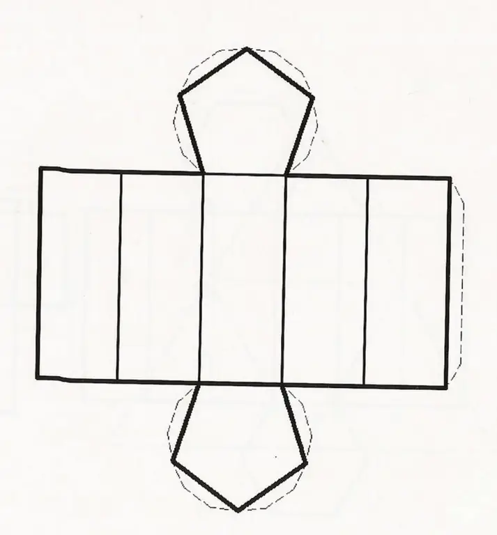 Développement d'un prisme pentagonal