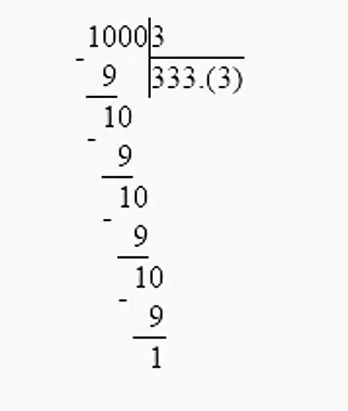 Sp altendivision mit unendlichem Rest