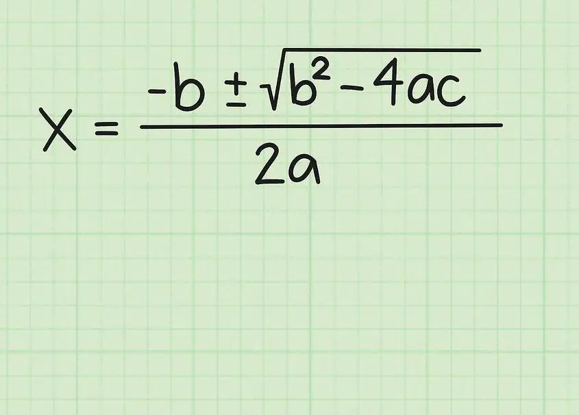 fórmula de raíz cuadrática