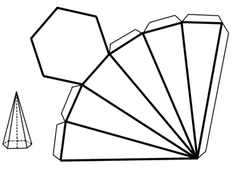 Développement d'une pyramide hexagonale régulière