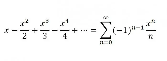 f(x)=ln(1+x) үшін қатарлар