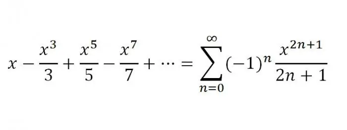 f(x)=arctg x. के लिए पंक्ति