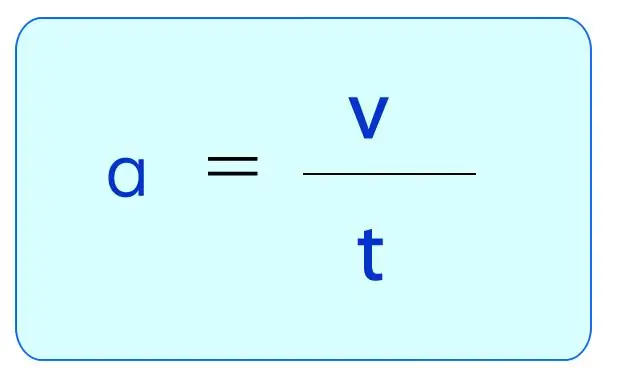 Formula for acceleration in terms of speed