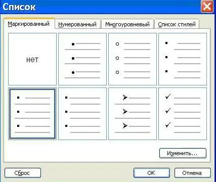 Primer večstopenjskega seznama