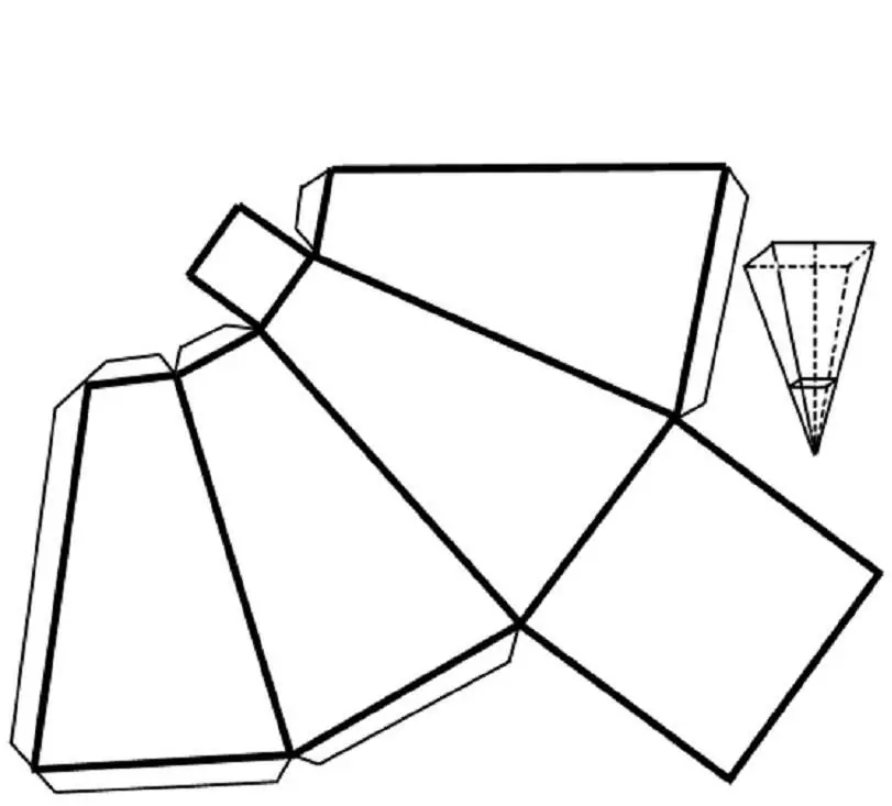 Pagbuo ng isang quadrangular truncated pyramid