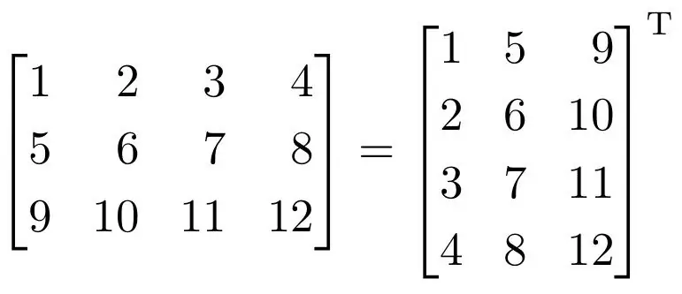 Transposed matrix