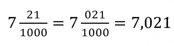 representació d'una fracció comuna com a decimal